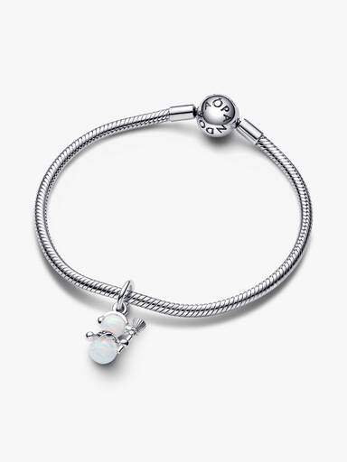 Schillernder Schneemann Charm-Anhänger