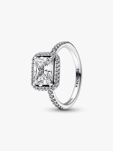 Rechteckiger Funkelnder Strahlenkranz Ring