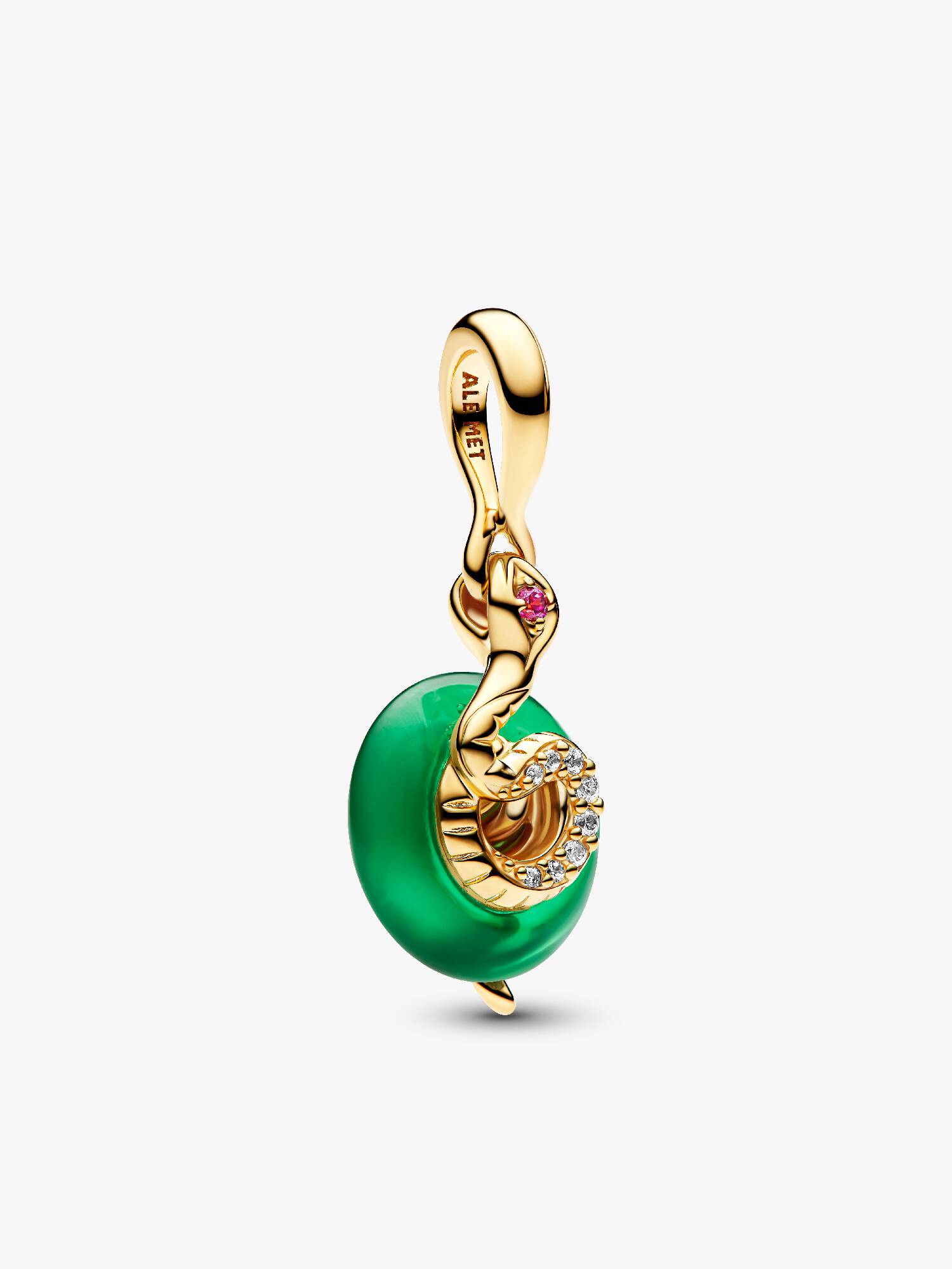 Grüner Murano-Glas Schlange Charm-Anhänger