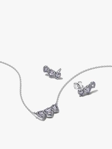 Herztrio Ketten & Ohrring Set