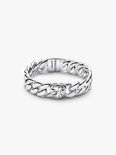 Herz Cuban-Kette Ring