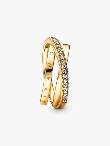 Dreifach gekreuzter Pavé-Ring