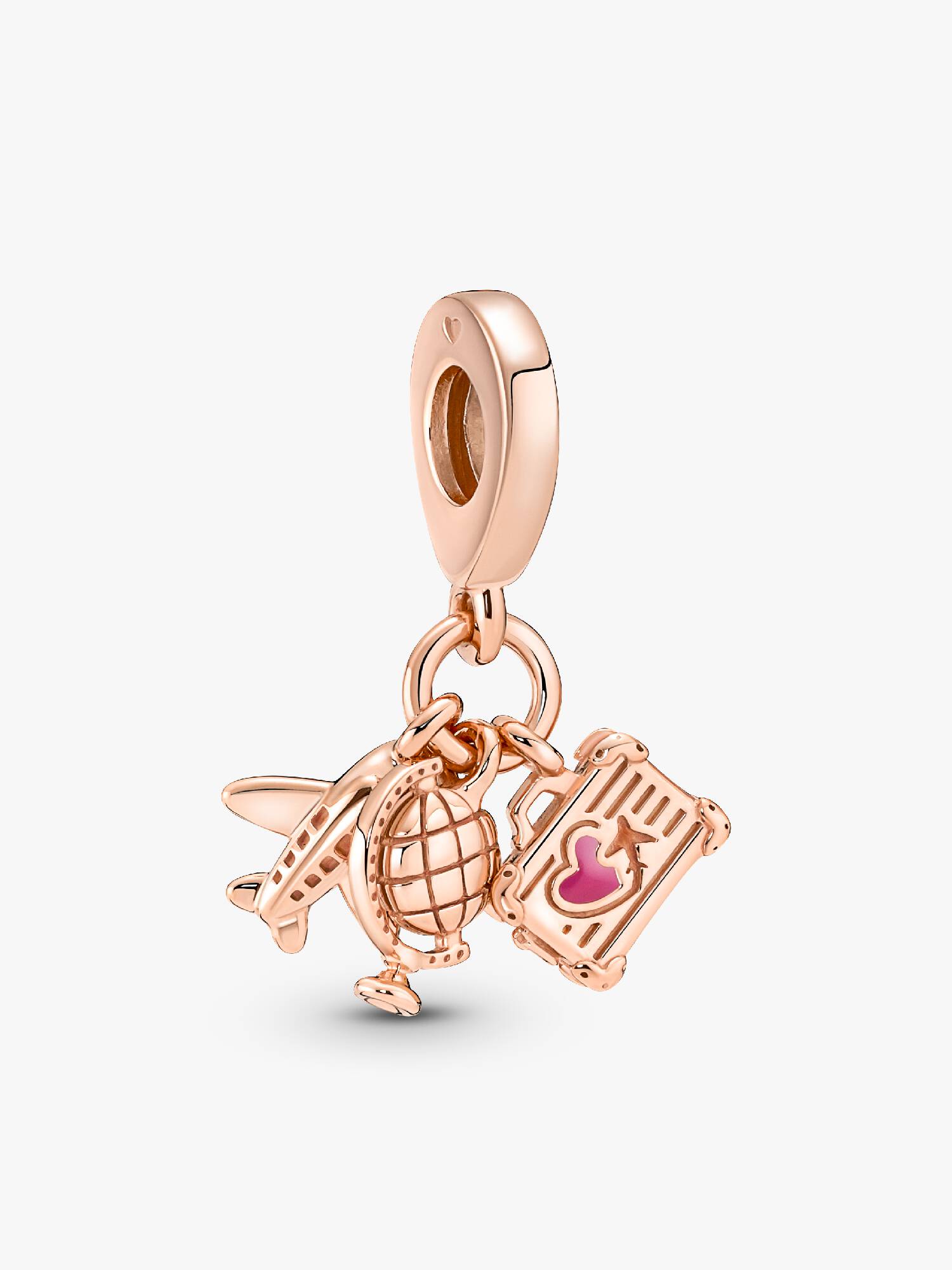 Flugzeug, Globus & Koffer Charm-Anhänger