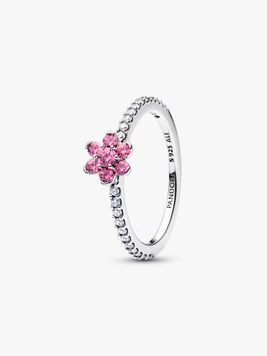 Funkelnde Rosa Blume Ring