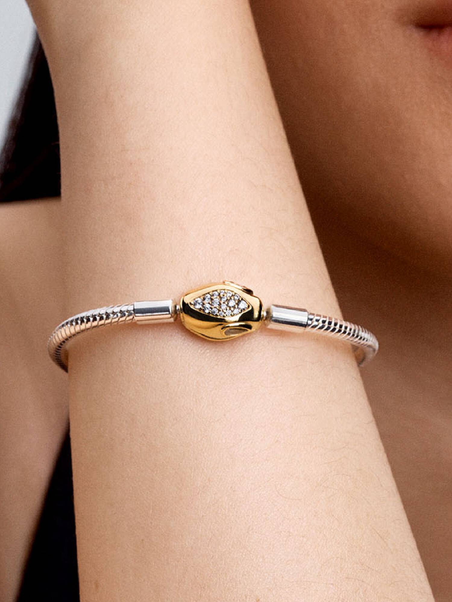 Schlangen-Gliederarmband mit Schlangenverschluss