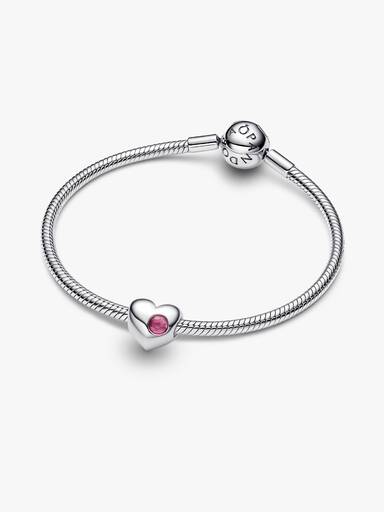 Gravierbares rosafarbenes Stein-Herz Charm