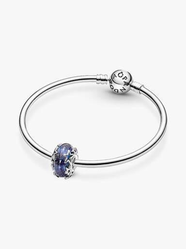 Galaxis Blau & Stern Murano-Glas Charm