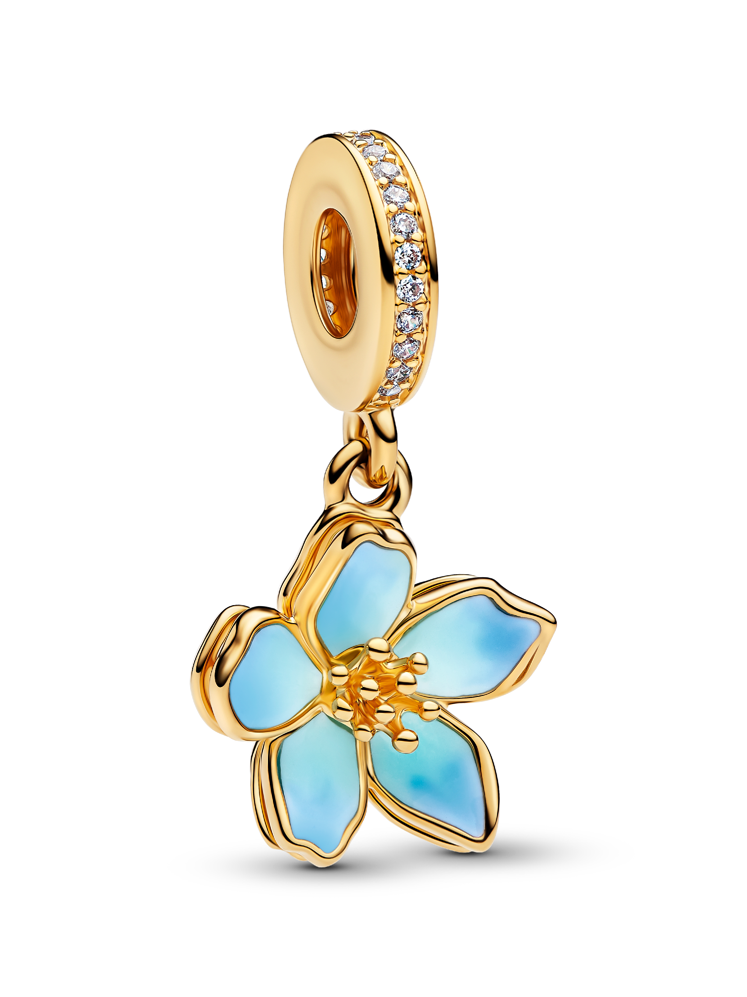 Blaue Blüte Charm-Anhänger