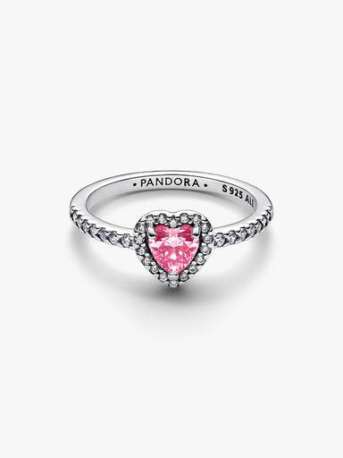 Erhabenes Rosafarbenes Herz Ring