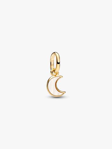 Weiße Mondsichel Mini-Charm-Anhänger