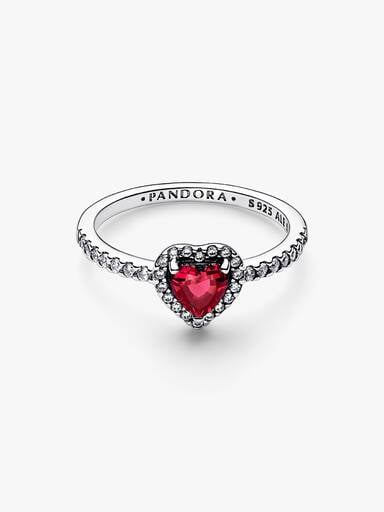 Ausgeprägtes Rotes Herz Ring