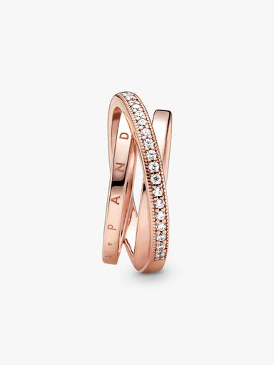 Dreifach gekreuzter Pavé-Ring