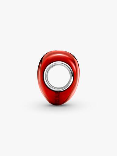Rotes Metallic-Herz Charm