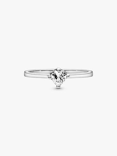 Klares Herz Solitär-Ring