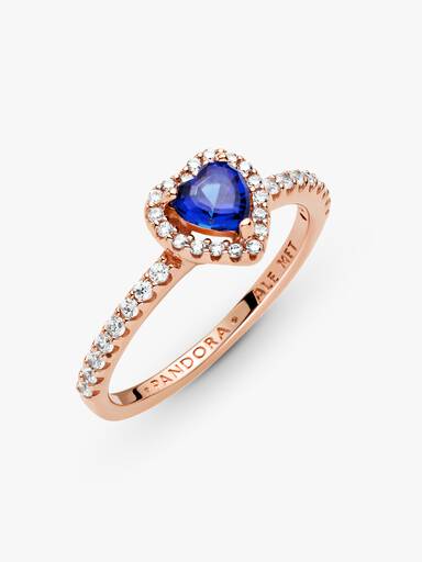 Funkelndes blaues Erhabenes Herz Ring
