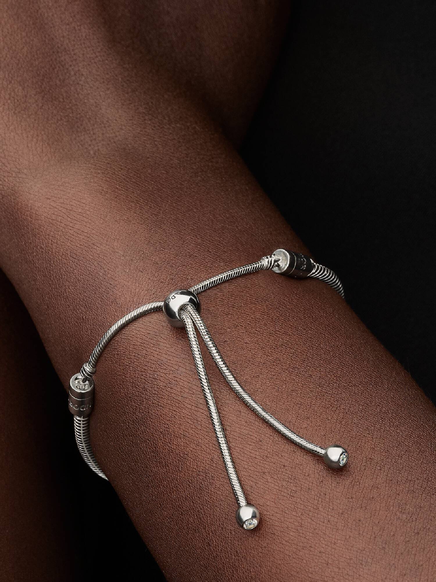 Schlangen-Gliederarmband mit Schiebeverschluss