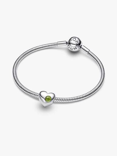 Gravierbares Frühlingsgrüner Stein Herz-Charm