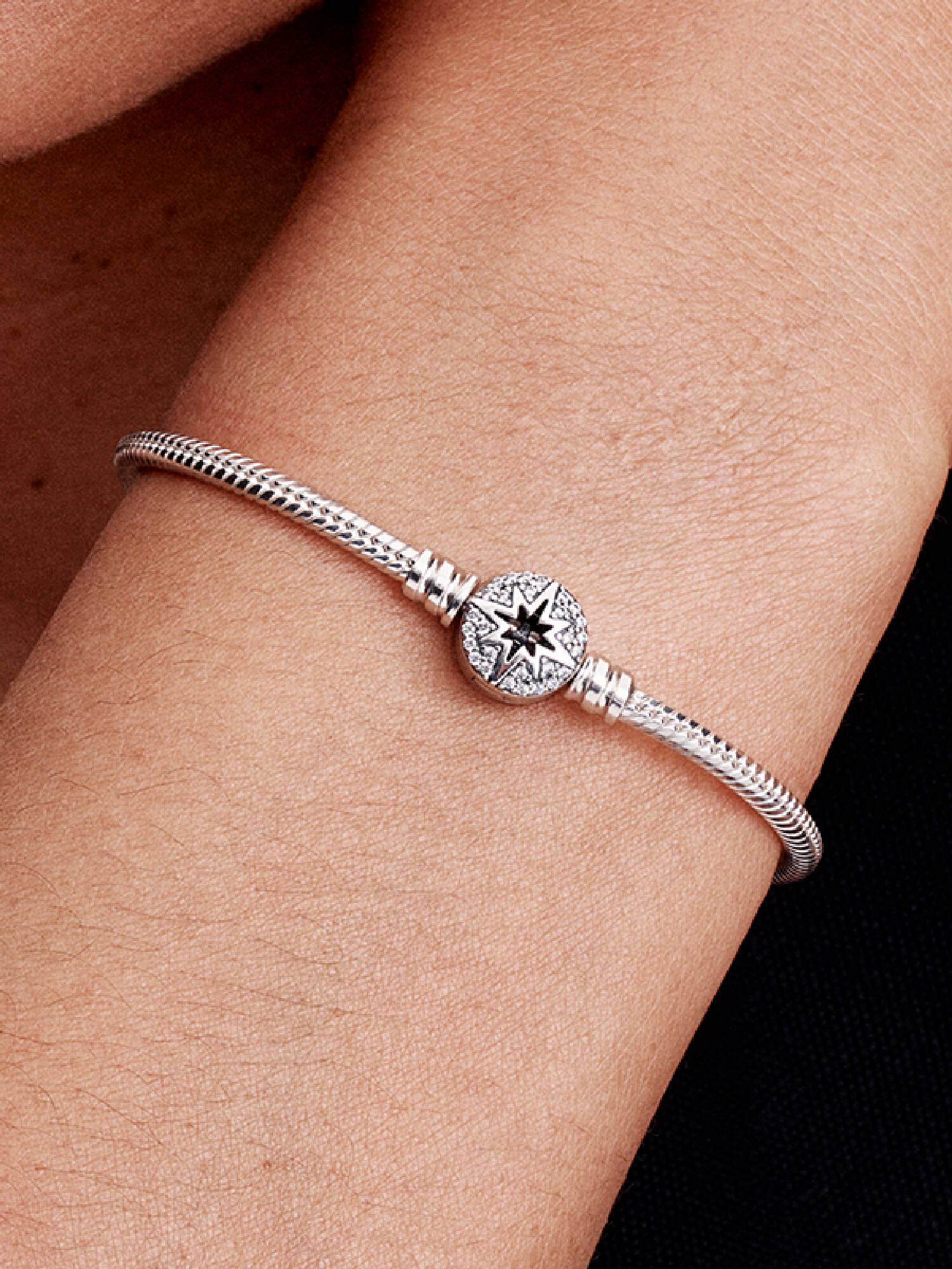 Schlangen-Gliederarmband mit Polarstern-Verschluss