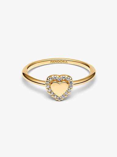 Gravierbarer Herz Strahlenkranz Ring