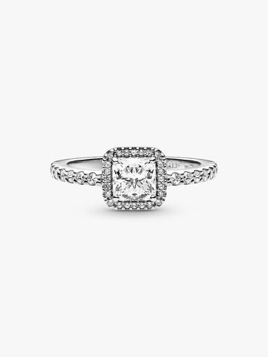 Quadratischer Funkelnder Strahlenkranz Ring