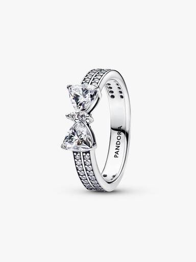 Funkelnde Schleife Doppelreihiger Ring