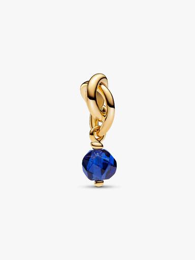 Facettierter wasserblauer Ewigkeitskreis Charm-Anhänger