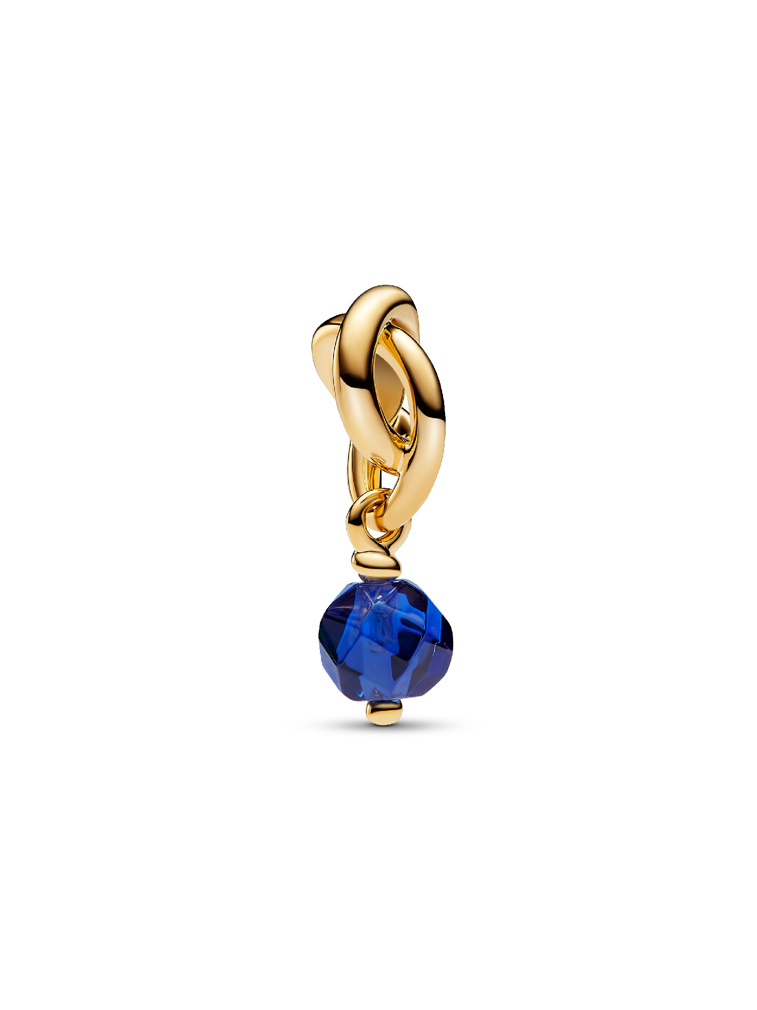 Facettierter wasserblauer Ewigkeitskreis Charm-Anhänger