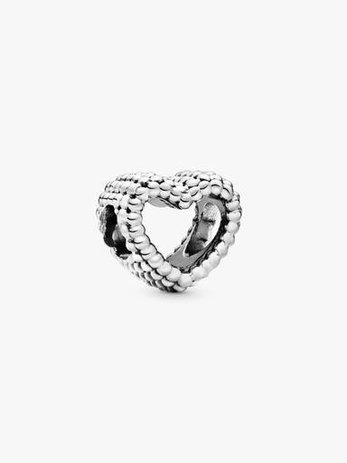Offenes Metallperlen Herz Charm