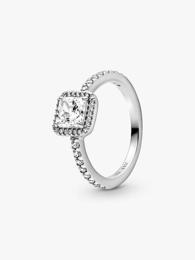 Quadratischer Funkelnder Strahlenkranz Ring