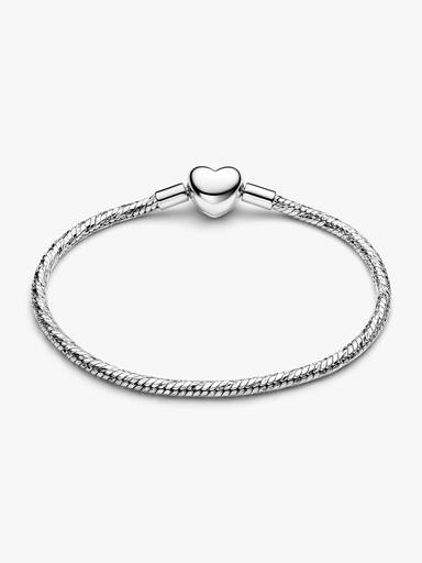Facettiertes Schlangen-Gliederarmband mit Herzverschluss
