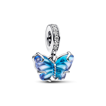 Blauer Murano-Glas Schmetterling Charm-Anhänger