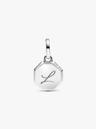 Türkisfarbenes gravierbares Mini-Medaillon-Charm