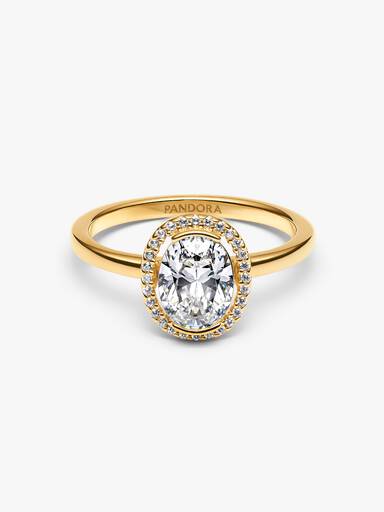 Ovaler Funkelnder Strahlenkranz Ring