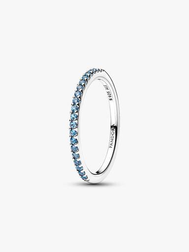 Funkelnder Aquamarinblauer Halb-Ewigkeits-Bandring