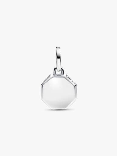 Türkisfarbenes gravierbares Mini-Medaillon-Charm