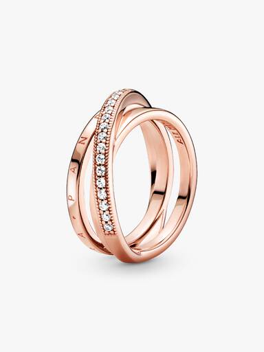 Dreifach gekreuzter Pavé-Ring