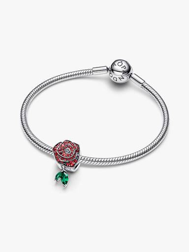 Funkelnde Blühende Rose Charm