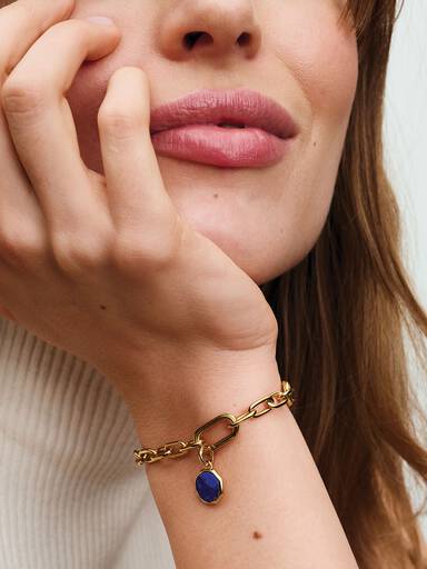 Blaues gravierbares Mini-Medaillon Charm