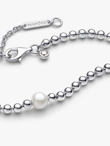 Behandelte Süßwasserzuchtperle & Kugeln Collier-Halskette