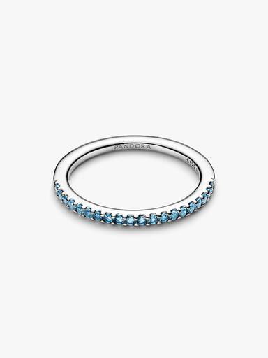 Funkelnder Aquamarinblauer Halb-Ewigkeits-Bandring