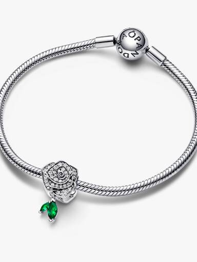 Funkelnde Blühende Rose Charm
