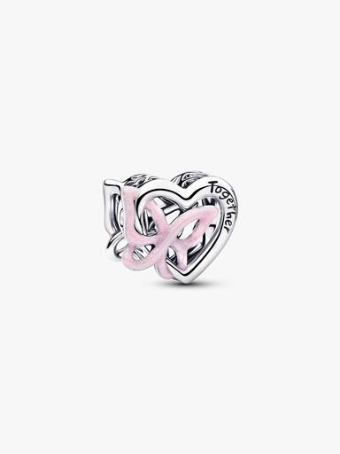 Verschlungenes Herz und Schmetterling Charm