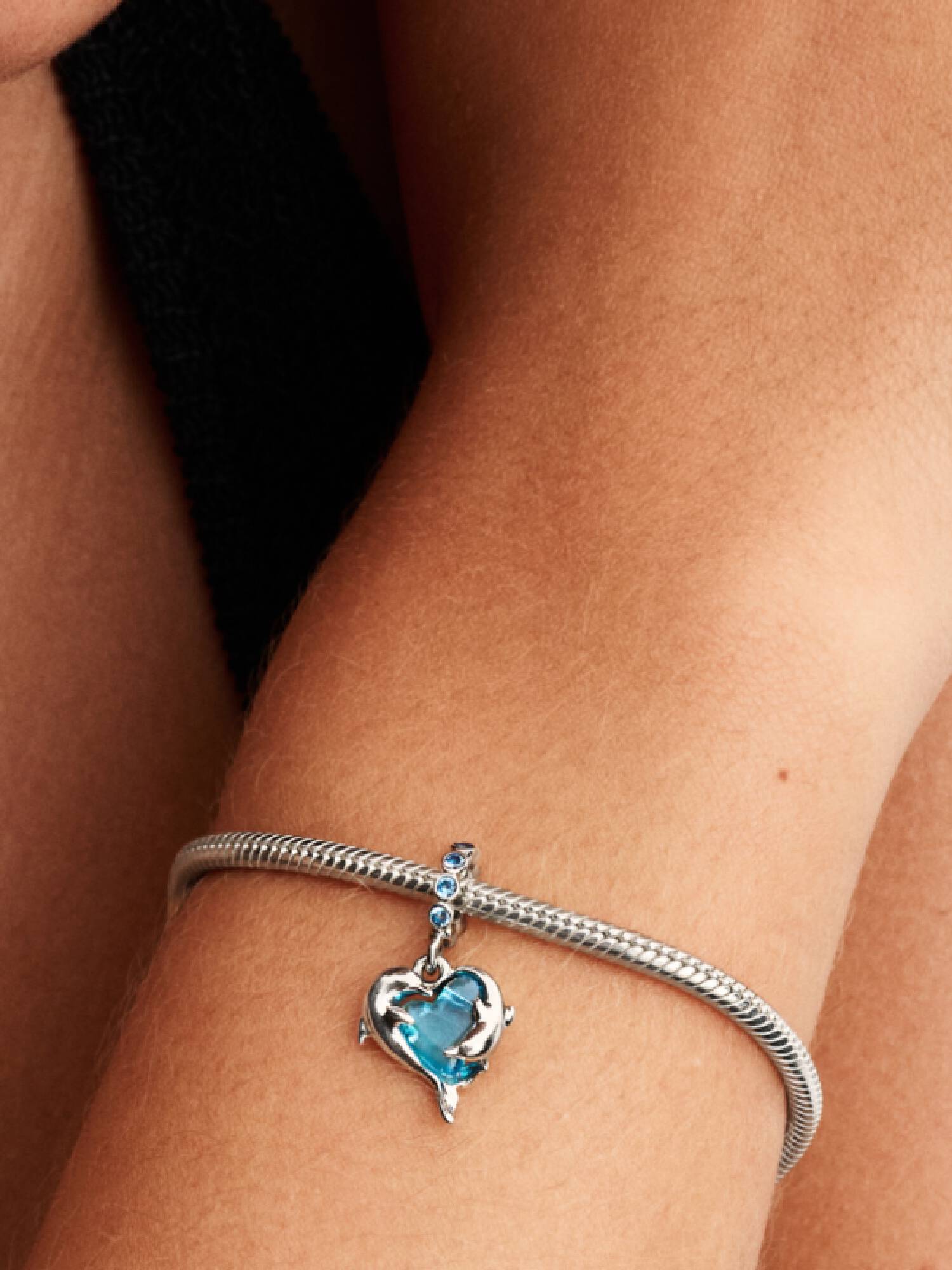 Blauer Murano-Glas Delfine Charm-Anhänger