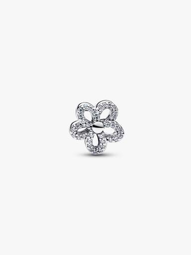 Pavé Blume Offen gearbeitetes Charm
