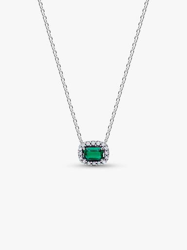 Rechteckiger Funkelnder Strahlenkranz Collier-Halskette