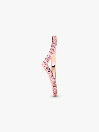 Pandora Timeless Wishbone Funkelnder Rosafarbener Ring