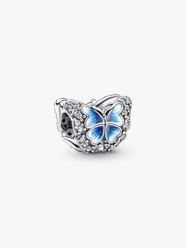 Funkelndes Blauer Schmetterling Charm