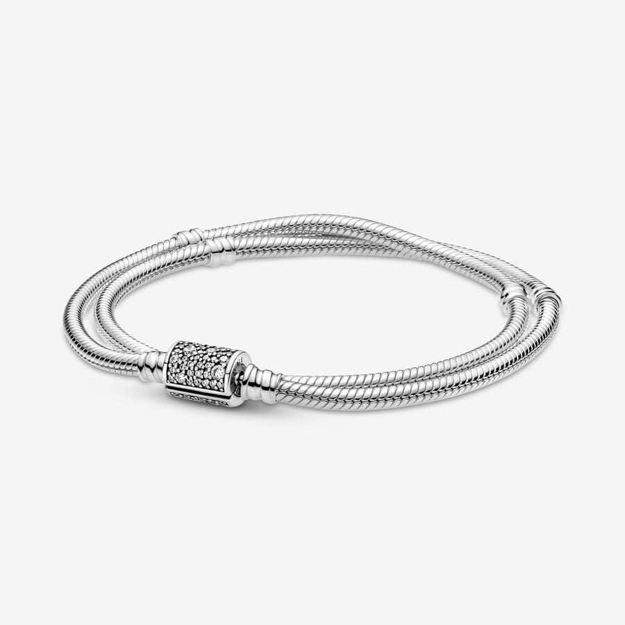 Pandora Moments Mehrreihiges Snake Chain Armband image number 0
