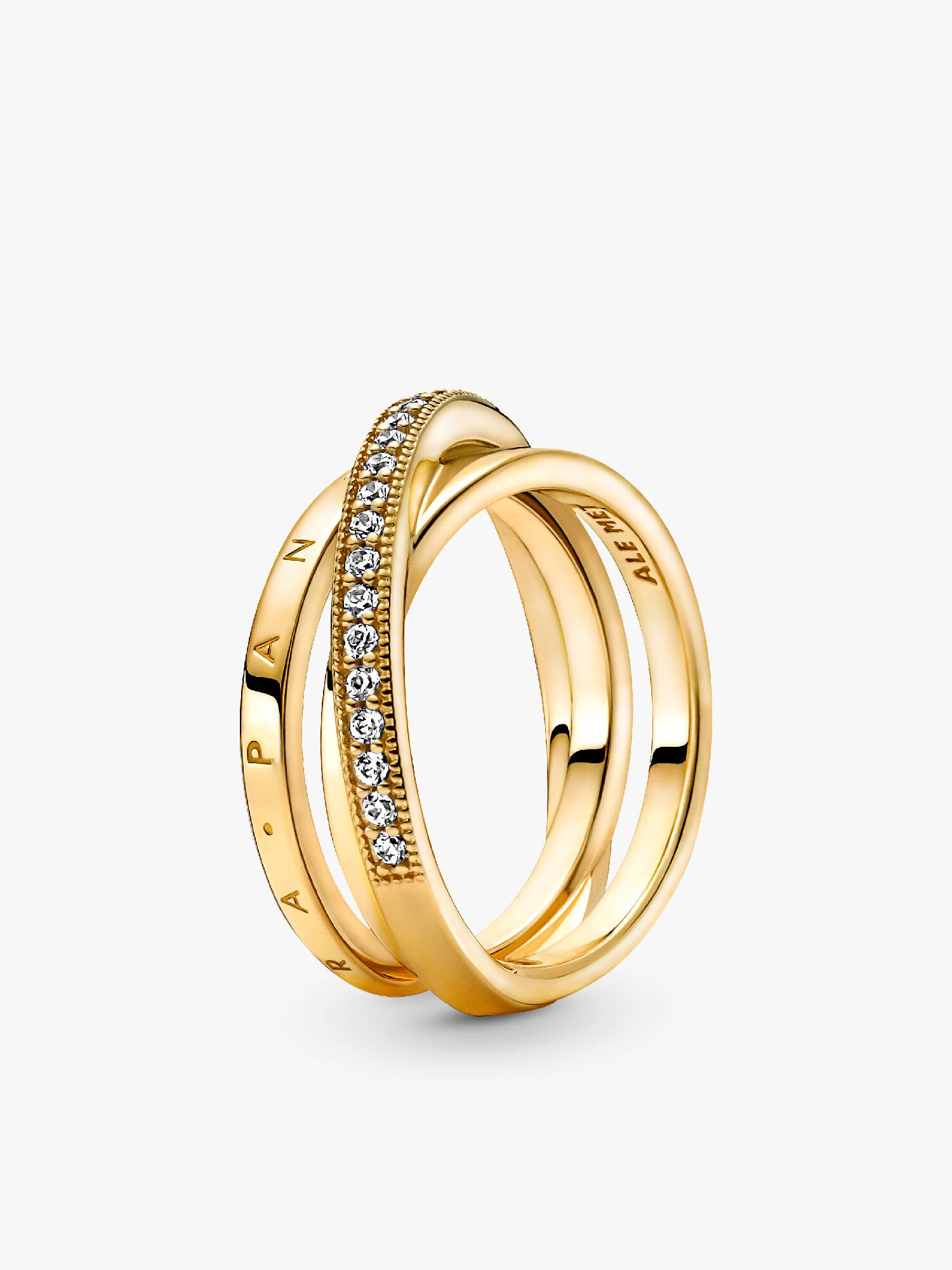 Dreifach gekreuzter Pavé-Ring
