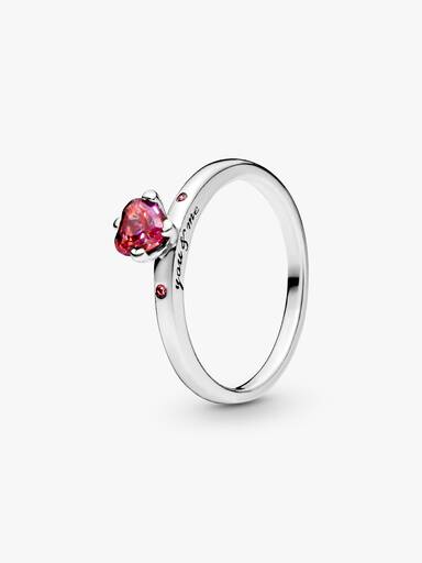 Funkelndes Rotes Herz Ring